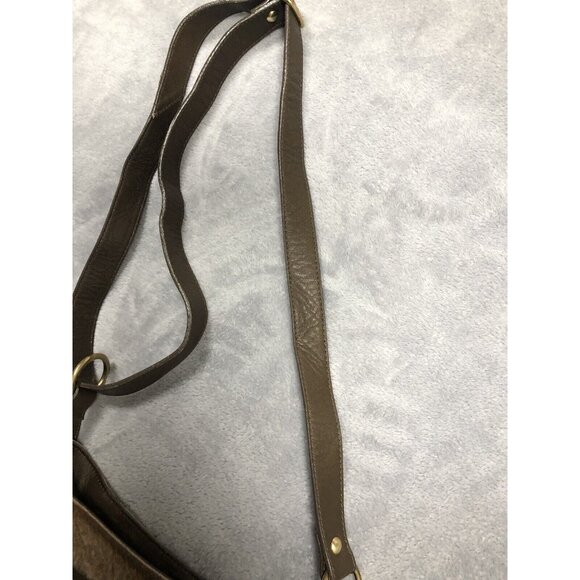 Maurizio Taiuti Genuine Leather Hand Bag Brown Cowhide Hair Cross Body Italian - Picture 4 of 11